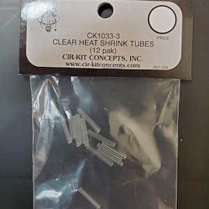 Dollhouse Heat Shrink Tubes Clear 12 Pack by Cir-Kit Concepts CK1033-3