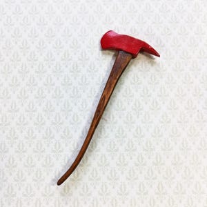 Dollhouse Miniature Fireman&#39;s Axe Red Sir Thomas Thumb 1:12 Scale Tool