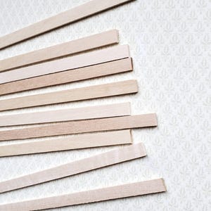 Dollhouse Miniature Wood Strips x10 Flooring 1/16 x 3/8 x 12" long Basswood 1:12 Scale