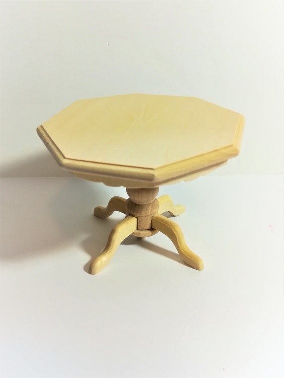 Dollhouse Miniature Unfinished Kitchen or Dining Room Table 1:12 Scale Furniture