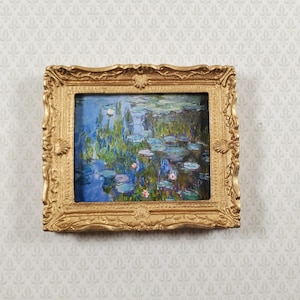 Dollhouse Claude Monet Water Lilies Framed Print 1:12 Handmade