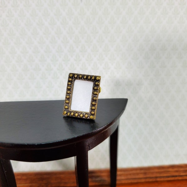 Dollhouse Picture Frame Small Bronze Rectangle with Stand 1:12 Scale Miniature Decor