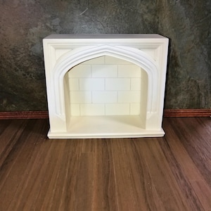 Dollhouse Miniature Large Tudor Gothic Victorian Style Fireplace 1:12 Scale