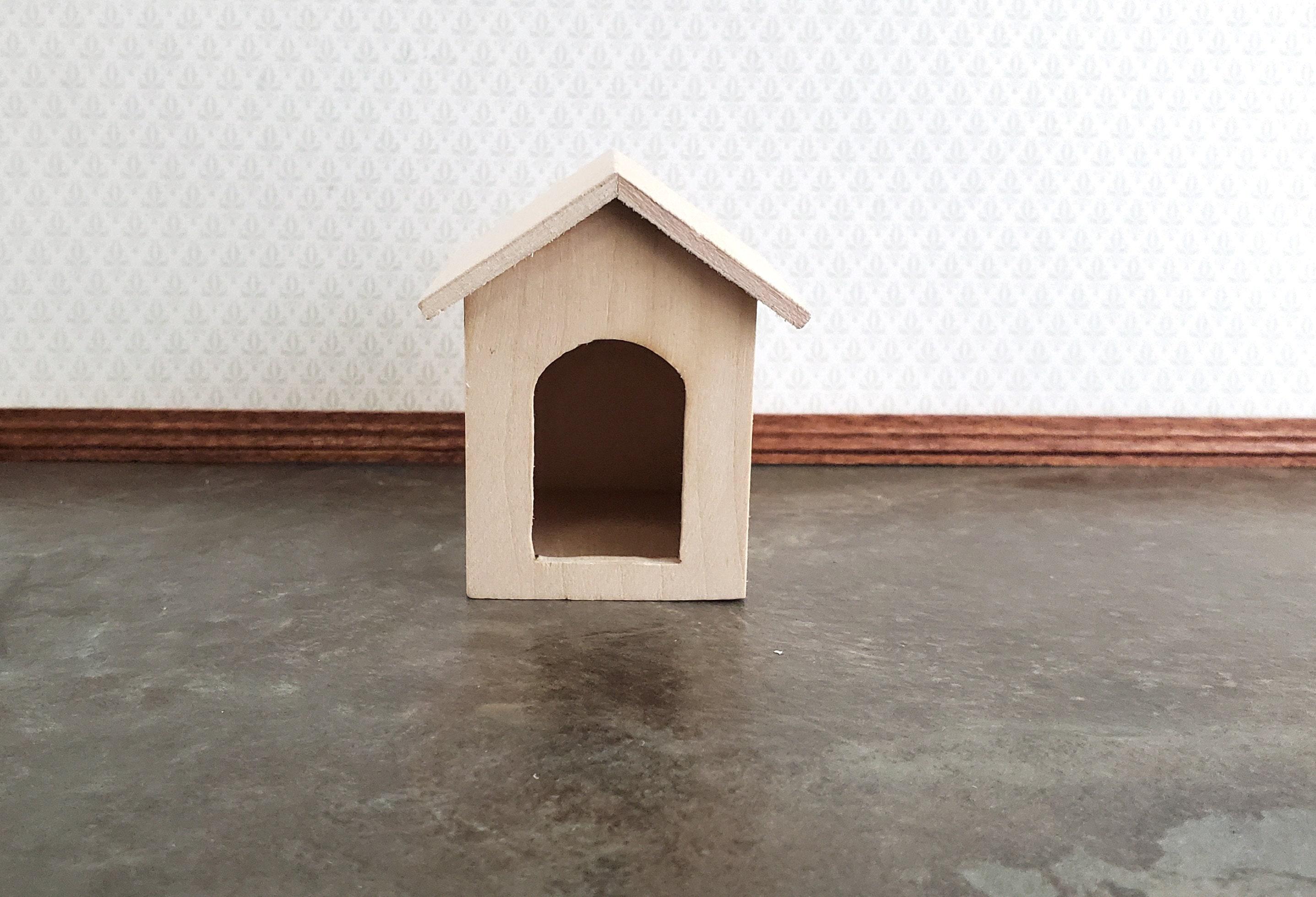 ドールハウス ミニチュア 犬小屋 犬小屋 小型 未塗装 木製 1:12