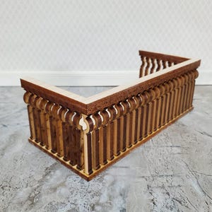 Melody Jane Dollhouse Balcony - Square B Curve Laser Cut Wooden Gallery In 1:12 Scale - View #8