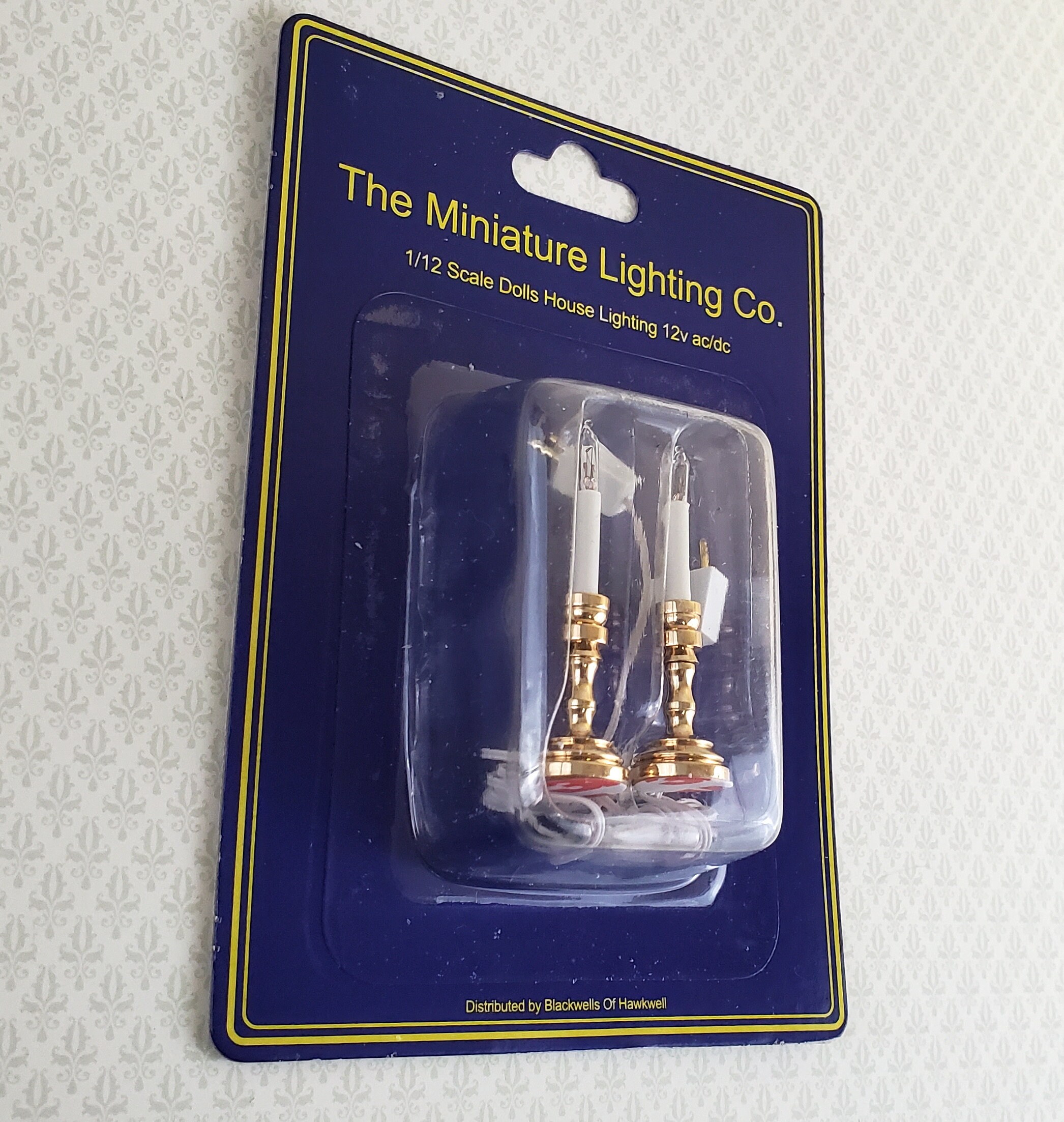 1:12 Scale 2 Working Candle Bulbs With Holders Tumdee Dolls House 12v Lights 073 