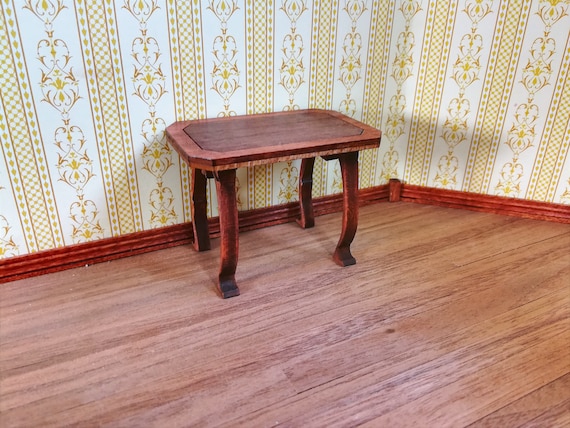 Dollhouse Miniature Side Table Art Nouveau Whimsical Style 1:12 Scale Handmade