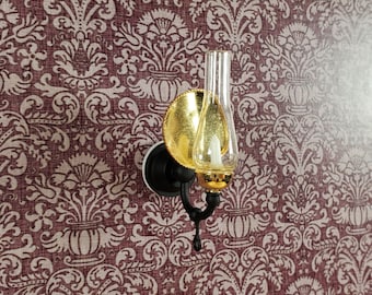 NON-Working Dollhouse Kerosene Wall Sconce Lamp 1:12 Scale Miniature