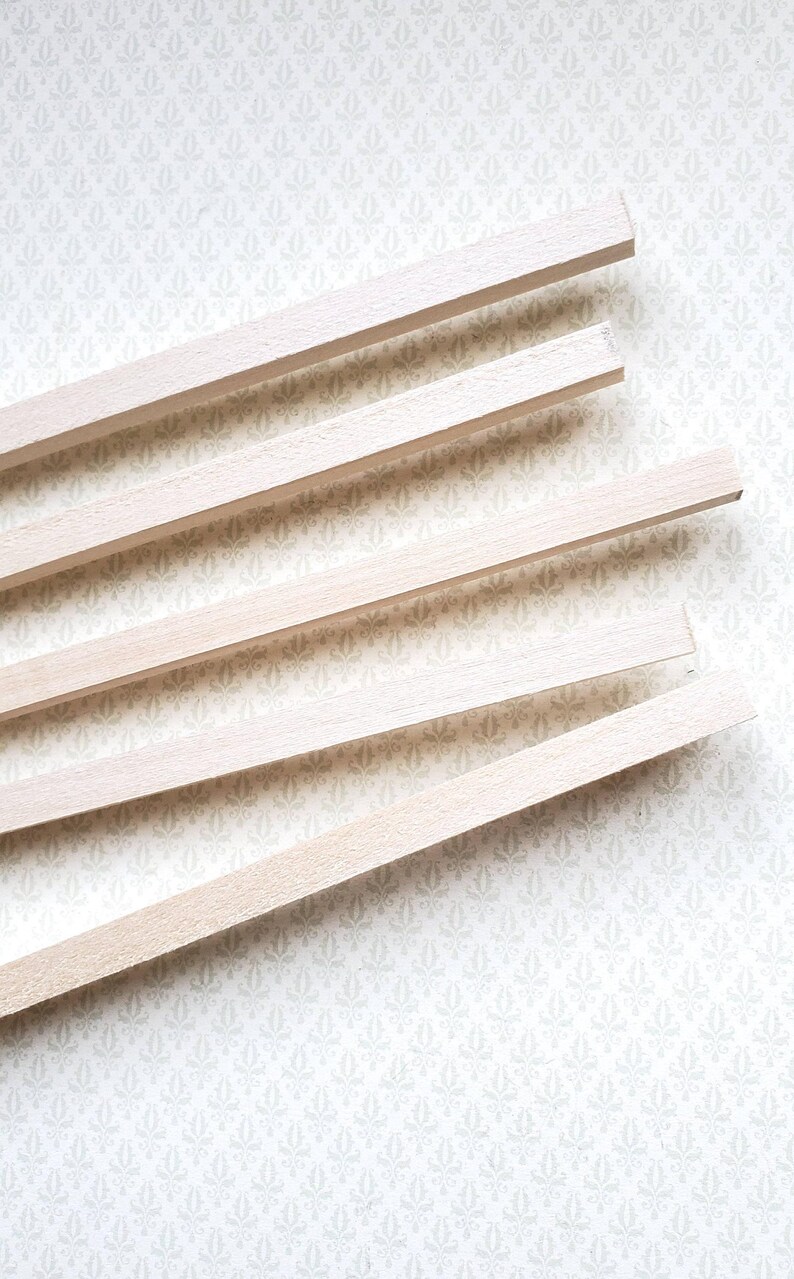 Dollhouse Miniature Wood Beams Posts 1/4 x 1/4 x 18" long 1:12 Scale image 2