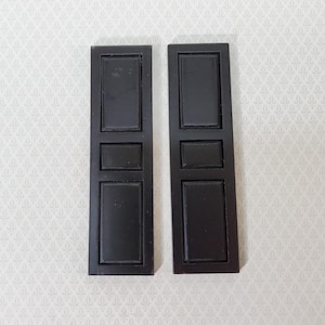 Dollhouse Miniature Shutters 3 Panel 1 Pair BLACK 1:12 Scale 4 5/8&quot; CLA75021