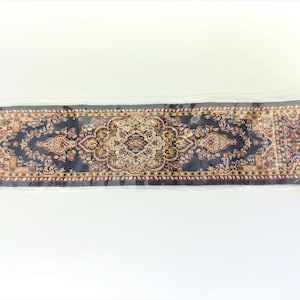 Dollhouse Miniature Narrow Carpet Rug Runner Navy Blue 1:12 Scale
