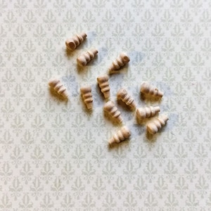 Dollhouse Miniature Wood Knobs or Drawer Pulls Small 12 Pieces 1:12 Scale 8 mm