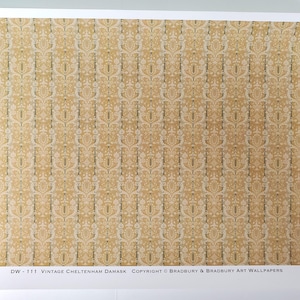 Dollhouse Wallpaper Vintage Cheltenham Damask Bradbury & Bradbury 1:12 Scale