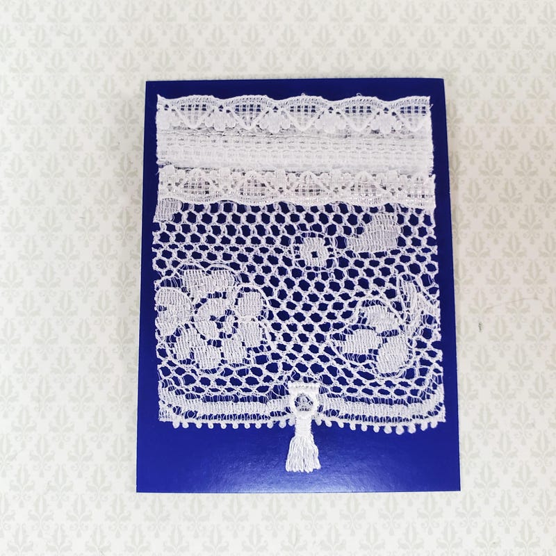 Melody Jane Victorian Demi Curtains For Dollhouse | 1:12 Scale White Window Curtains On Rail Accessory