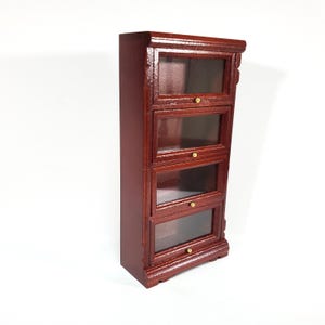 Dollhouse Barrister Bookcase Tall Lawyers 1:12 Scale Furniture Mahogany Finish