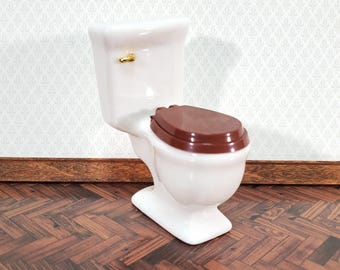 Dollhouse Toilet Plain White Ceramic for Bathroom 1:12 Scale Miniature
