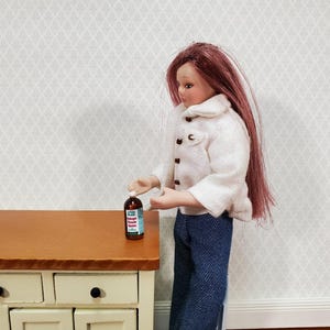Botella de peróxido de hidrógeno para casa de muñecas, grande, estilo moderno, escala 1:12, miniatura, medicamento imagen 2