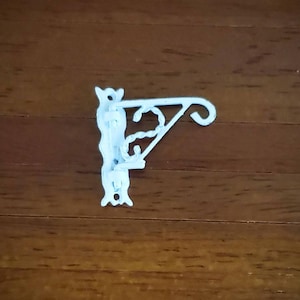 Dollhouse Miniature Plant Hanger Hook White Swivel Metal 1:12 Scale