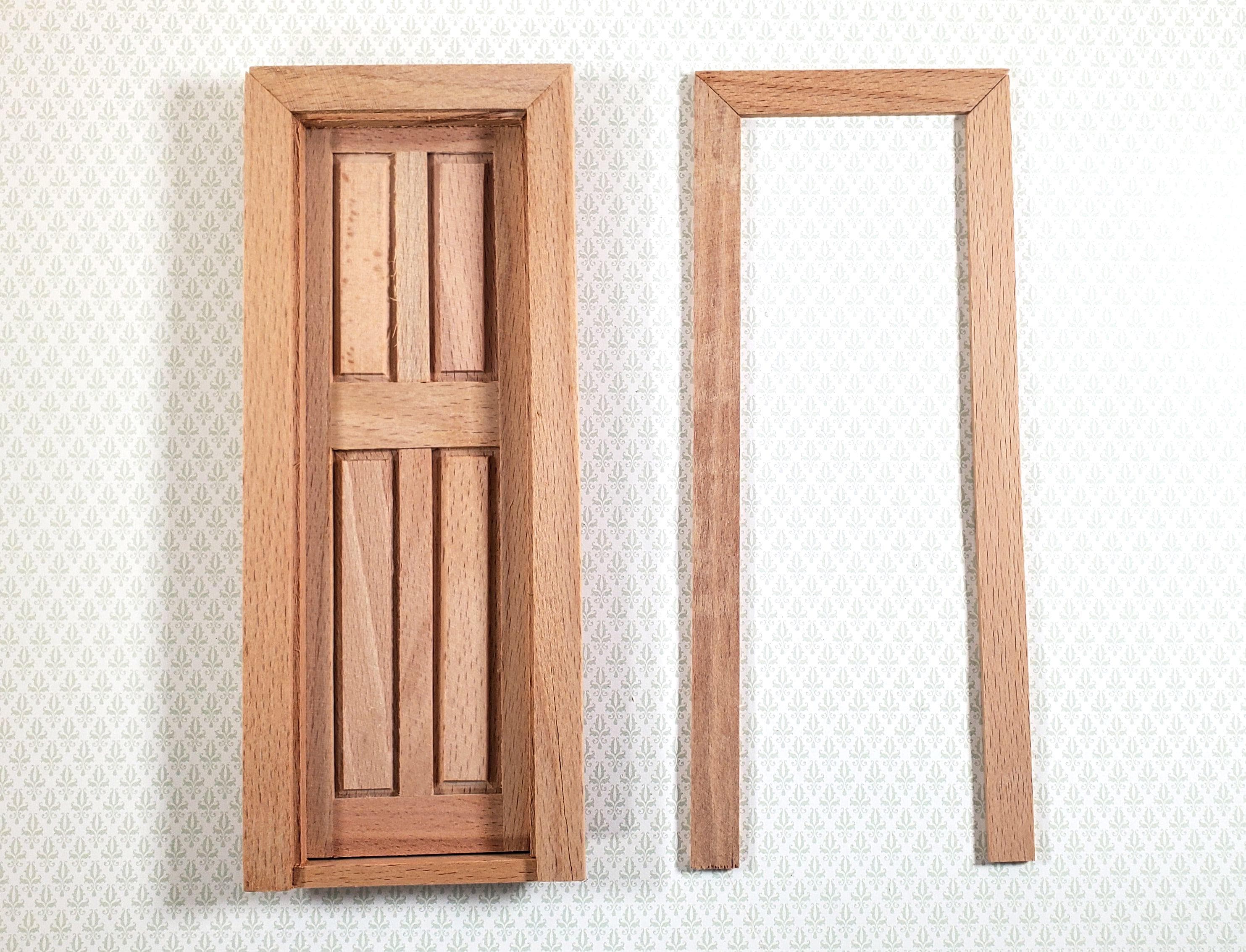 Dollhouse Narrow Door Panel Interior or Exterior 1:12 Scale Wood