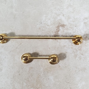 Dollhouse Towel Rod & Toilet Paper Holder Gold Brass Bathroom 1:12 Scale Miniatures