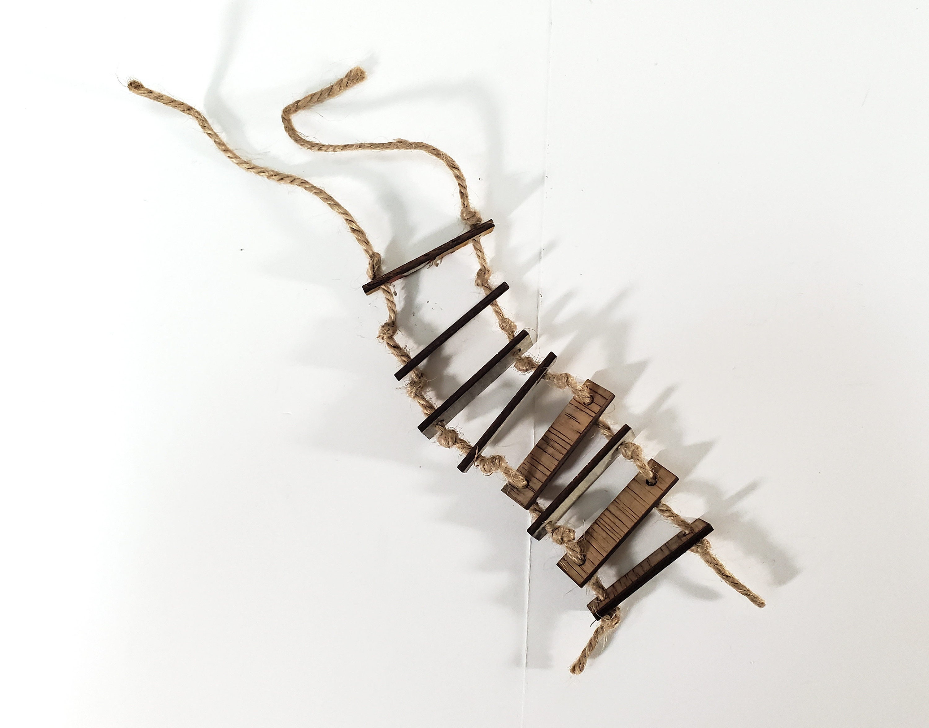 Miniature old Rope Ladder for Tree Houses Scale - Etsy