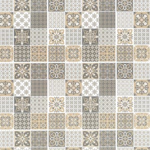 Dollhouse Tile Flooring Paper Sheet Muted Browns Grays 1:12 Scale Miniature