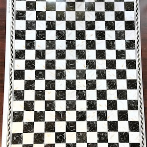 Dollhouse Marble Tile Sheet Black & White Square Checked Flooring 1:12 Scale