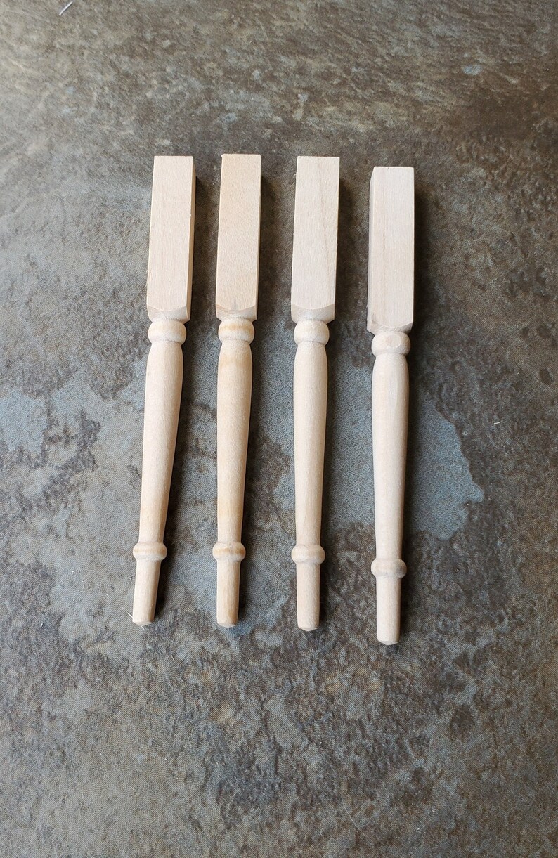 Dollhouse Miniature Spindles Table Legs Wood 4 Pieces 112 Etsy