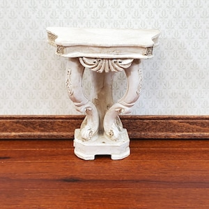 Dollhouse Console Hall Table French Style Aged White 1:12 Scale Miniature Furniture