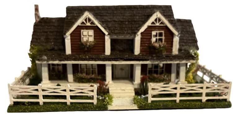 1:144 Scale Dollhouse KIT Tiny Ranch House 6 Room Home Includes ...