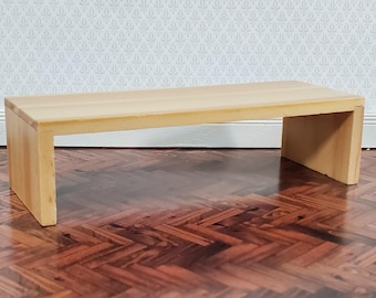 Dollhouse Modern Coffee Table Light Oak Finish 1:12 Scale Miniature Furniture