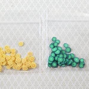 Dollhouse Lemons and Limes Round Slices 1:12 Scale Miniature Kitchen Food