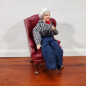 Dollhouse Grandpa Grandfather Porcelain Doll Poseable 1:12 Scale Miniature People image 2