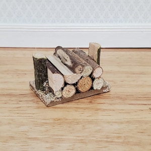 HALF SCALE Miniature Stack of Split Logs Wood Kindling for Firewood 1:24 Fairy Garden