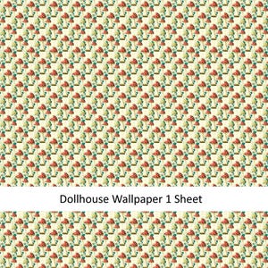 Dollhouse Wallpaper Mushrooms Modern Style 1:12 Scale MiniatureCrush Exclusive