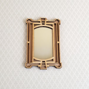 Dollhouse Miniature Art Deco Mirror KIT DIY Medium Size 1:12 Scale 3&quot; x 2&quot;