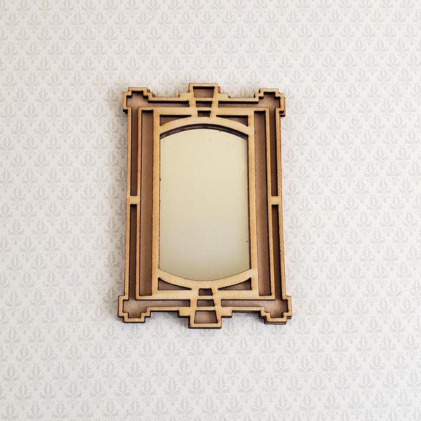 Dollhouse Miniature Art Deco Mirror KIT DIY Medium Size 1:12 Scale 3" x 2"