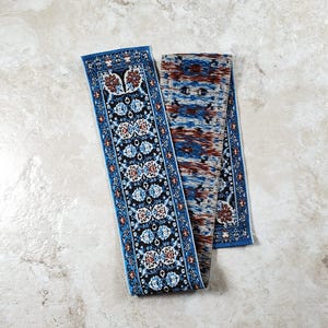 Dollhouse Stair Runner Blue Carpet Rug Woven Fabric1:12 Scale Miniature