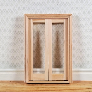 Dollhouse HALF SCALE 1:24 French Doors Wood HWH6011 Houseworks