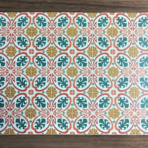 Dollhouse Miniature Tile Flooring Sheet Victorian Art Nouveau Style 1:12 Scale