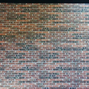 Miniature Weathered Brick Seamless Embossed Paper 1:12 Scale World Model Dollhouse
