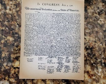 Tiny Miniature Copy of The Declaration of Independence on Paper Dollhouse Prop
