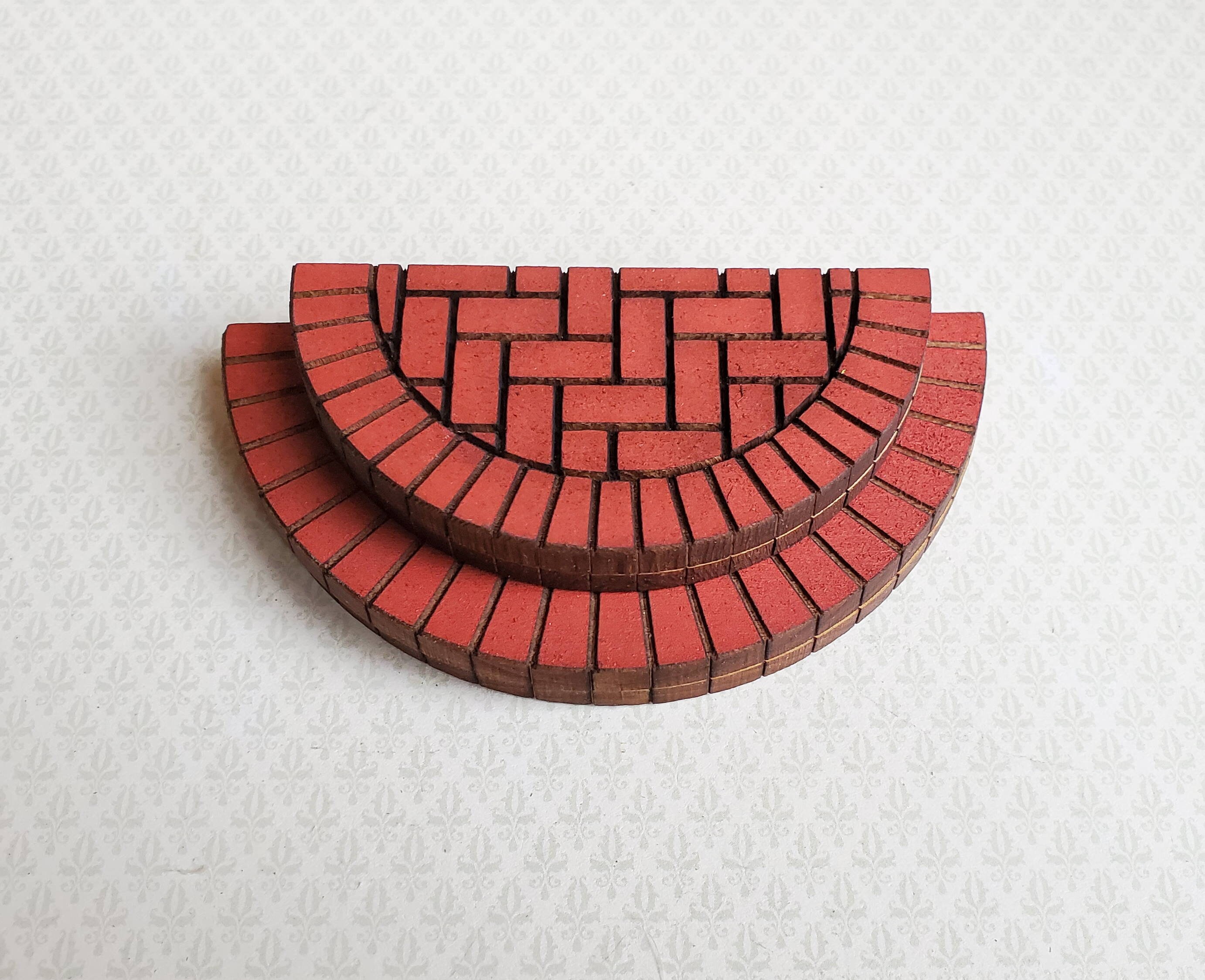 Dollhouse Miniature Brick Step Double Half Round for Entryway Door 1:12 Scale 
