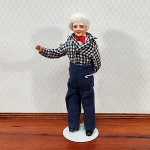 Dollhouse Grandpa Grandfather Porcelain Doll Poseable 1:12 Scale Miniature People image 3