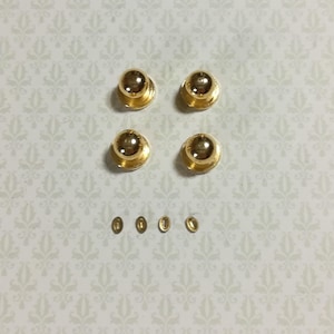 Dollhouse Miniature Doorknobs Round Gold with Keyhole 1:12 Scale 2 Sets