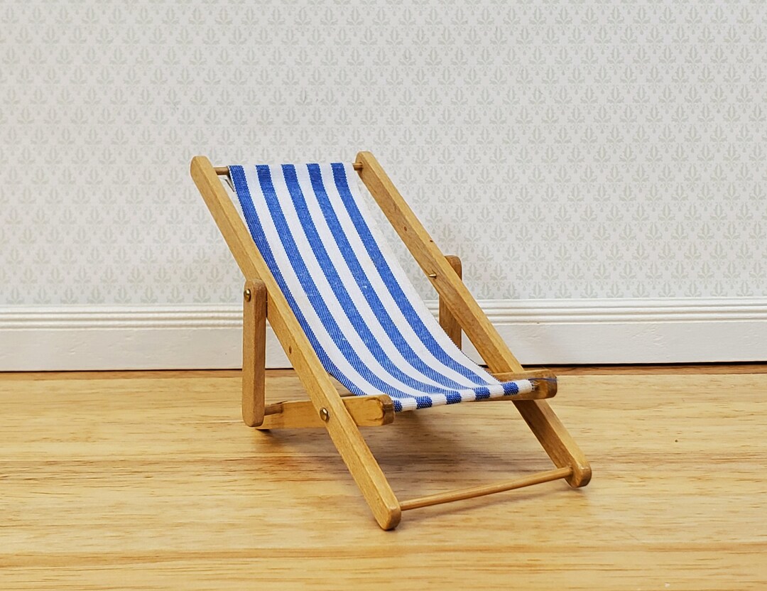 Dollhouse Beach Lounge Chair Folding 112 Scale Miniature Etsy