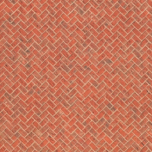 Miniature Red Brick Embossed Paper Herringbone Pattern 1:12 Scale Dollhouses