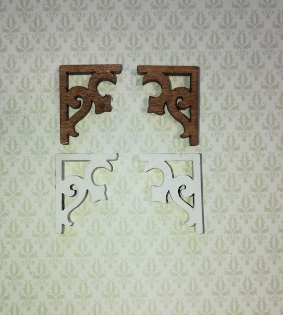 Dollhouse Miniature Corner Post Brackets in Unfinished Wood
