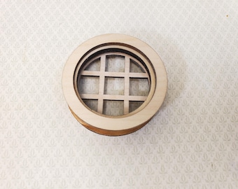 Dollhouse Window Round Port Hole Style Wood with Acrylic 1:12 Scale Miniature
