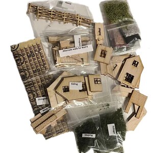 1:144 Scale Dollhouse KIT Tiny Ranch House 6 Room Home Includes ...